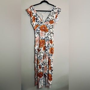 XS Saltwater Luxe floral maxi dress with open back